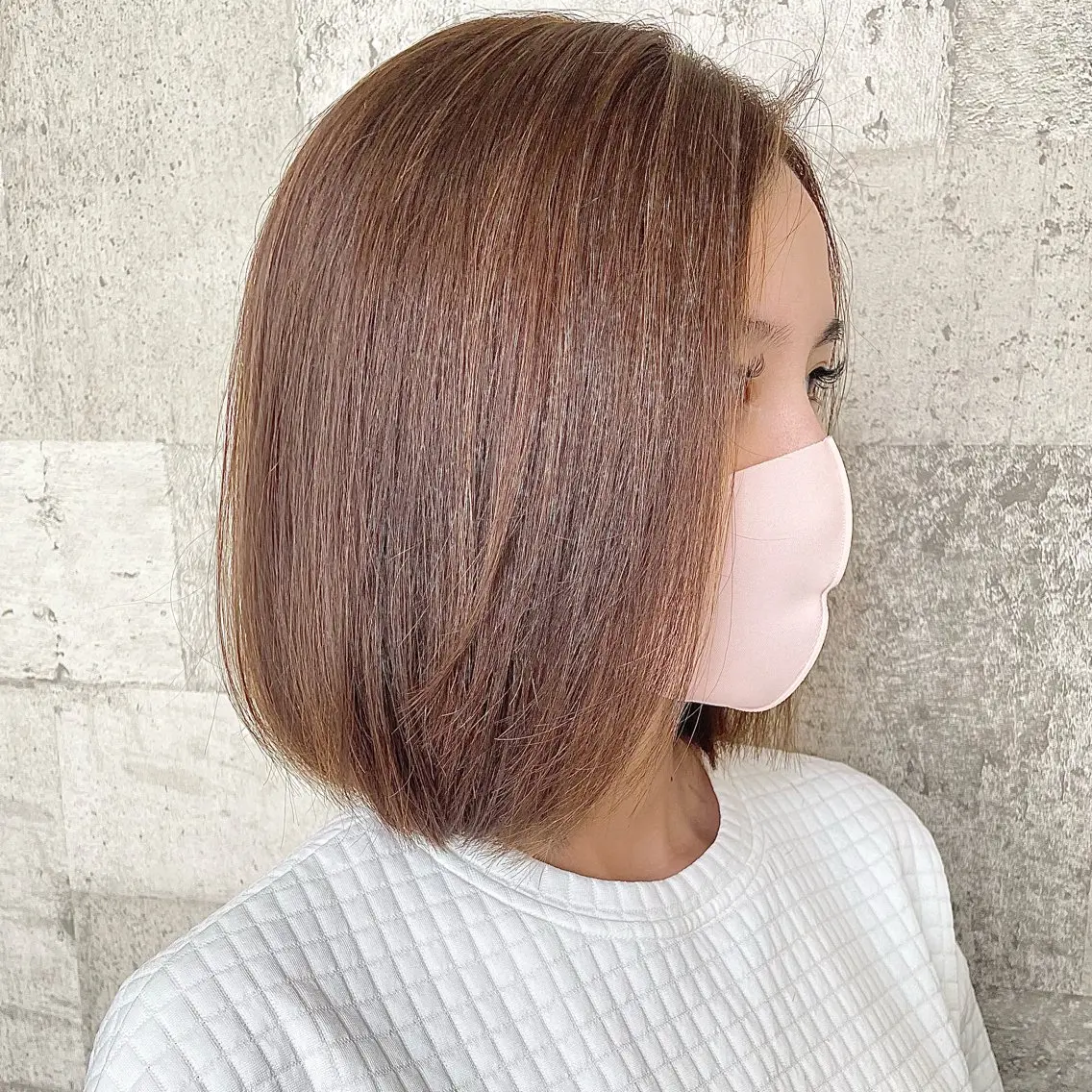 ミディアム カラー ベージュカラー ブリーチ ケアブリーチ ハイライトカラー ボブ 村上 遥香 店長スタイリストのヘアスタイル