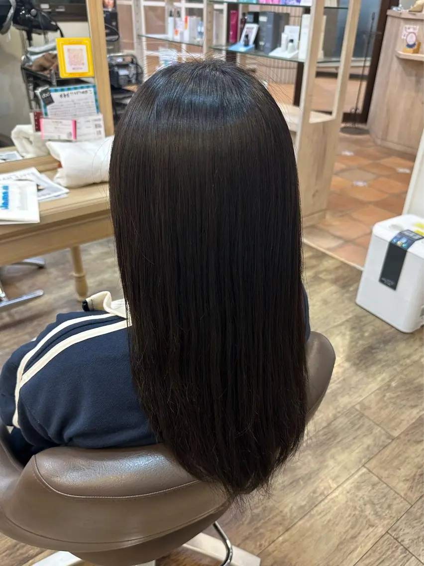 ロング 縮毛矯正 杉田 花乃のヘアスタイル