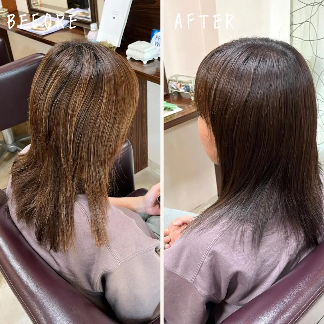 セミロング カット ヘアカラー トリートメント 澤崎 希望のヘアスタイル