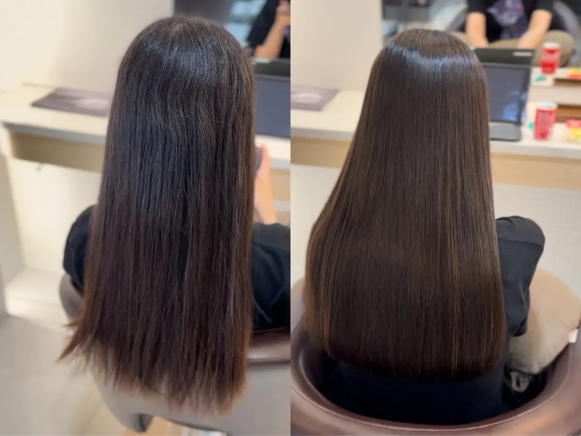 ロング 縮毛矯正 カラー&縮毛矯正 ワタナベ テルキのヘアスタイル