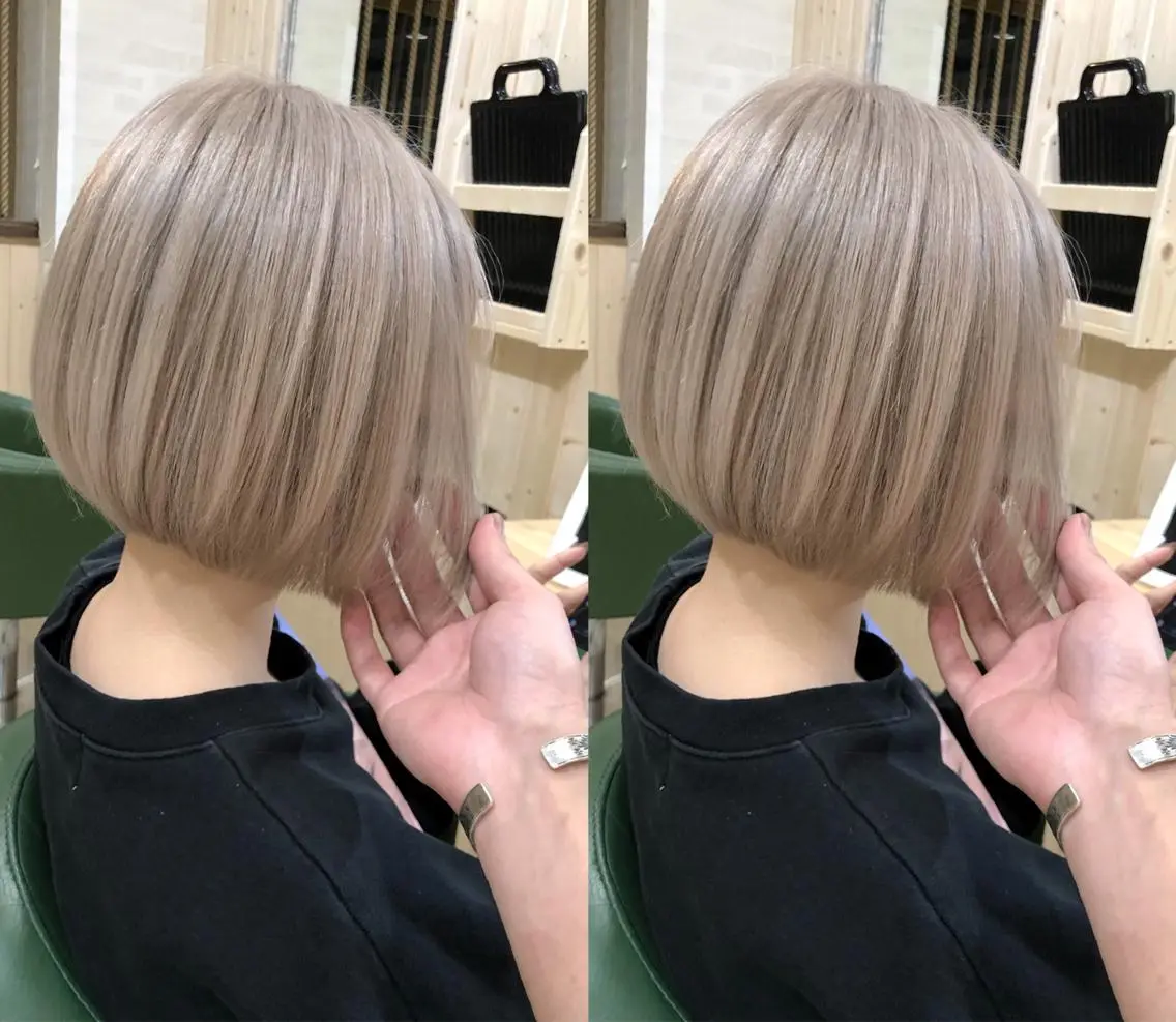 ショート カット ヘアカラー 韓国レイヤー外国人風 透明感カラー髪質改善のヘアスタイル