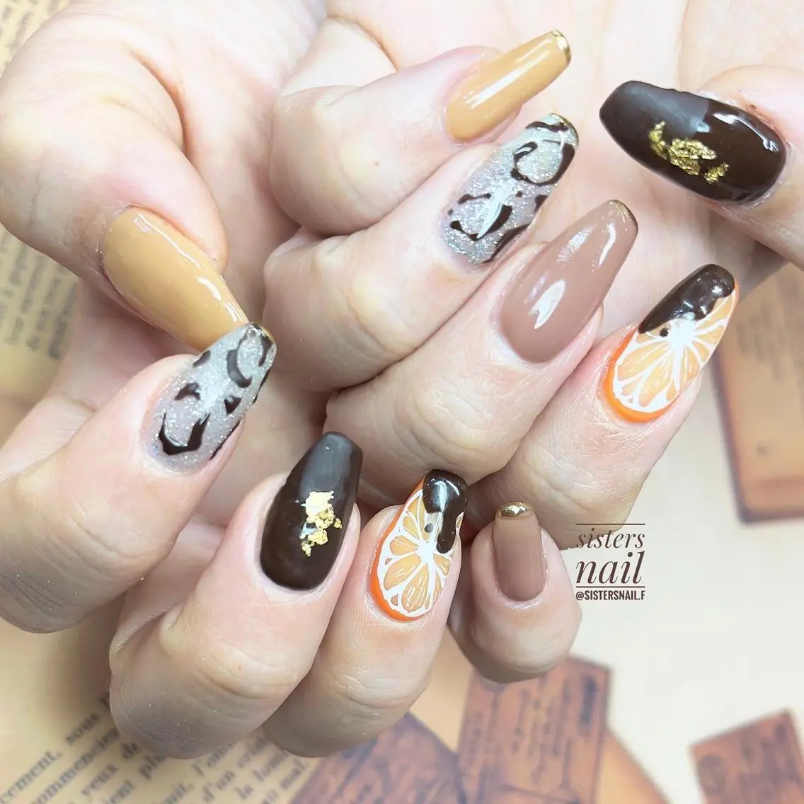 ネイル アニマル柄 アートネイル バレンタイン sisters nail.fのネイルデザイン