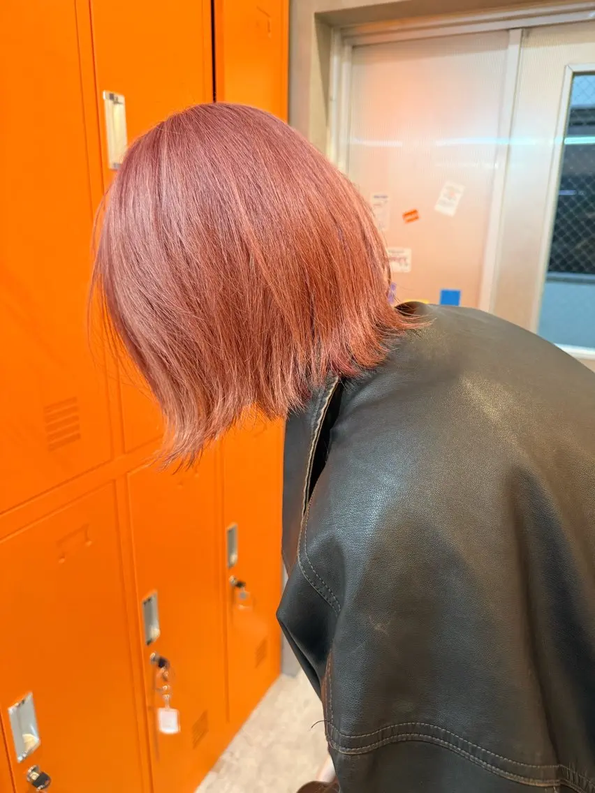 ショート カラー ピンクカラー ヘアカラー カットモデル yumekaのヘアスタイル