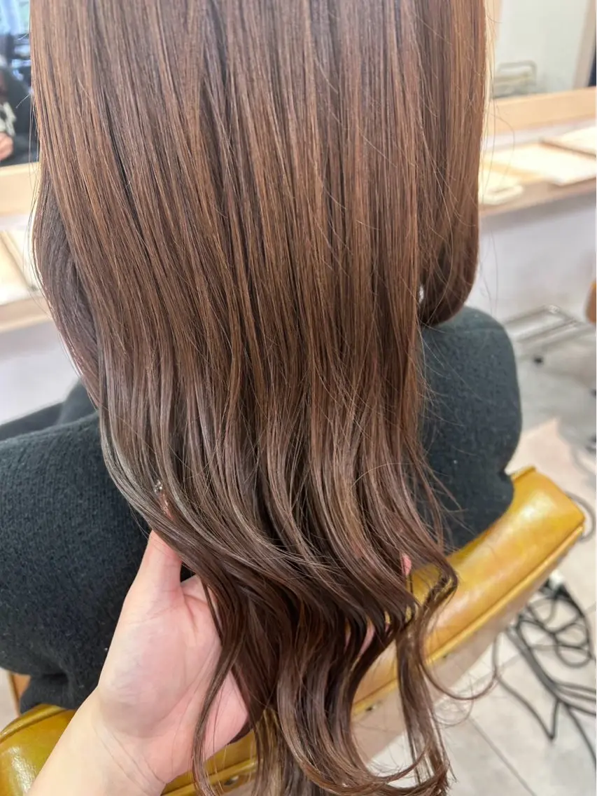 カラー ベージュカラー ブリーチ オレンジ オレンジベージュ ヘアカラー 金山カラーモデル/ 山口恵里佳のヘアスタイル