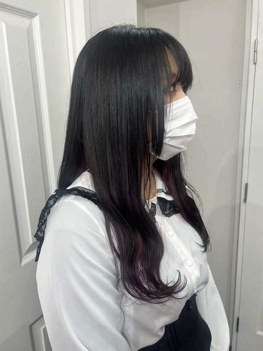 ロング カラー ヘアカラー トリートメント ヘアセット ♱地雷カラー♱ウルフ ♱ 藍衣 ♱のヘアスタイル