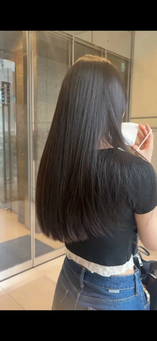 ロング 縮毛矯正 酸性ストレート 縮毛矯正 abe yuikaのヘアスタイル