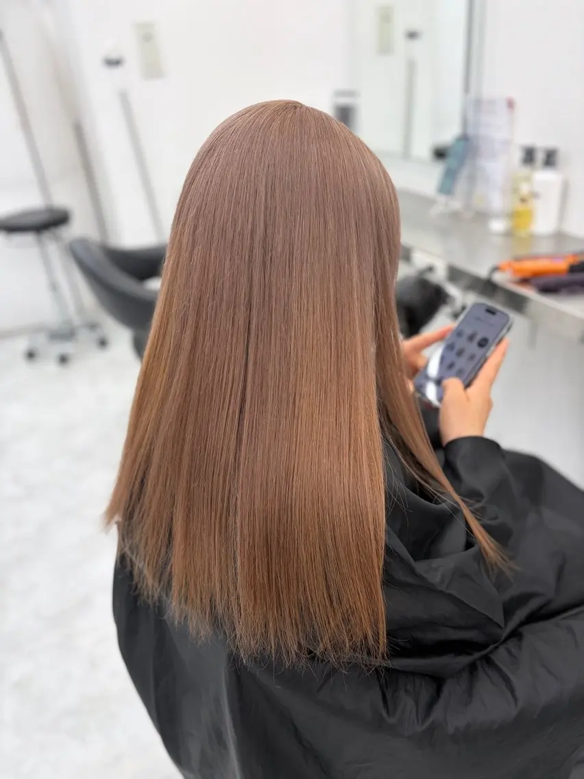 ロング ヘアカラー ヘアセット 艶髪ハイトーンカラー 渋谷🎀ririkaのヘアスタイル