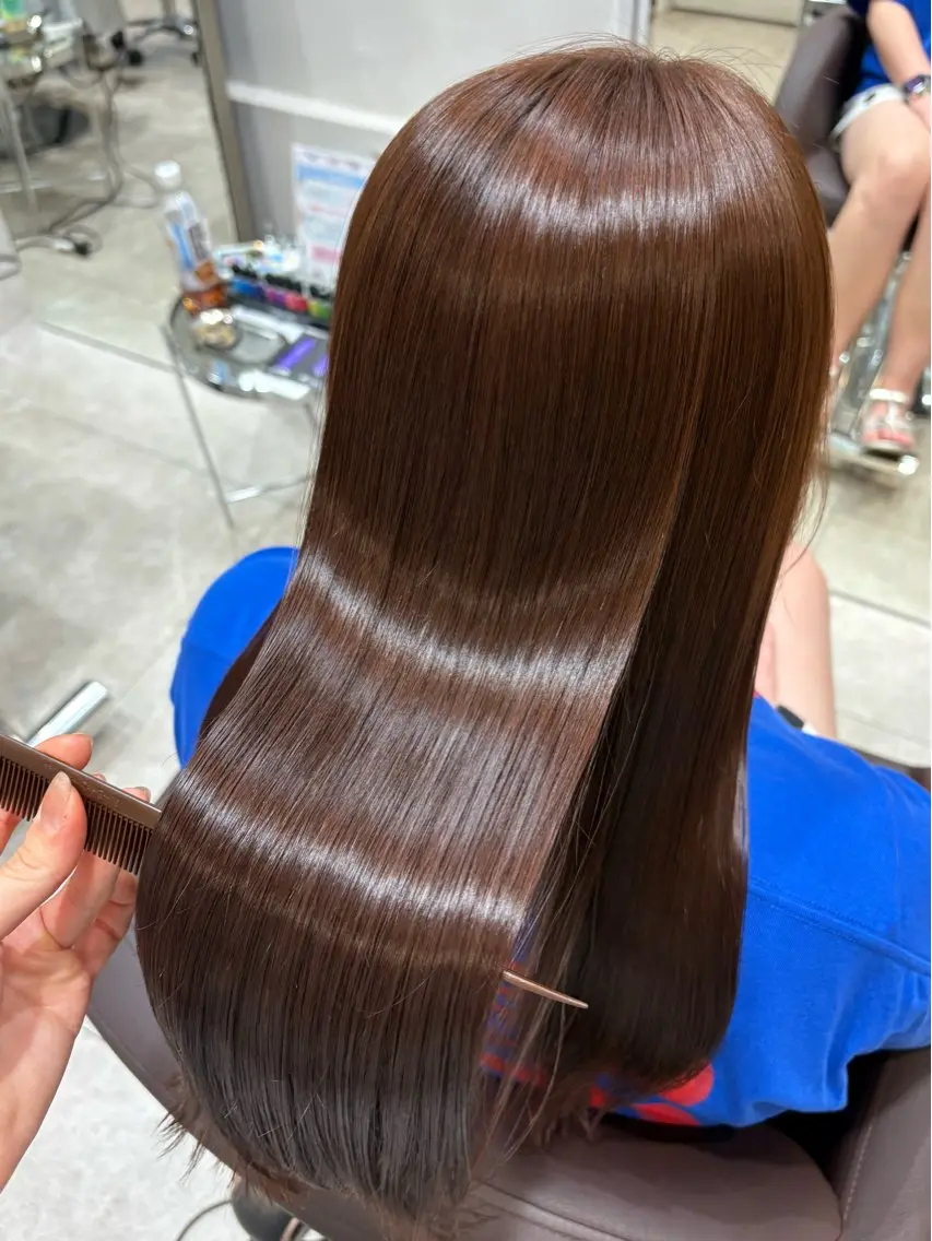 ロング カラー ベージュカラー 透明感カラー オレンジ オレンジベージュ カット ヘアカラー トリートメント 艶カラー/レイヤー /atsumi🪷のヘアスタイル