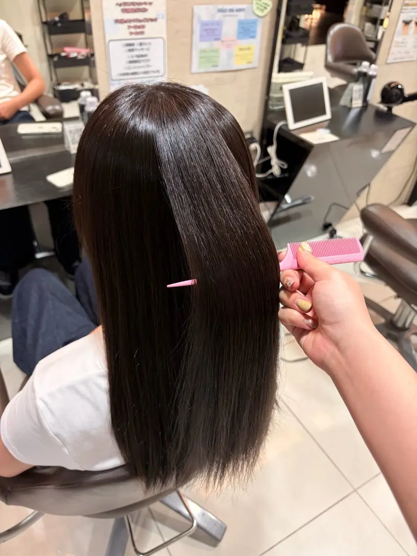ロング カラー パーマ 縮毛矯正 🎀RINKA🎀 カラーモデル募集中のヘアスタイル