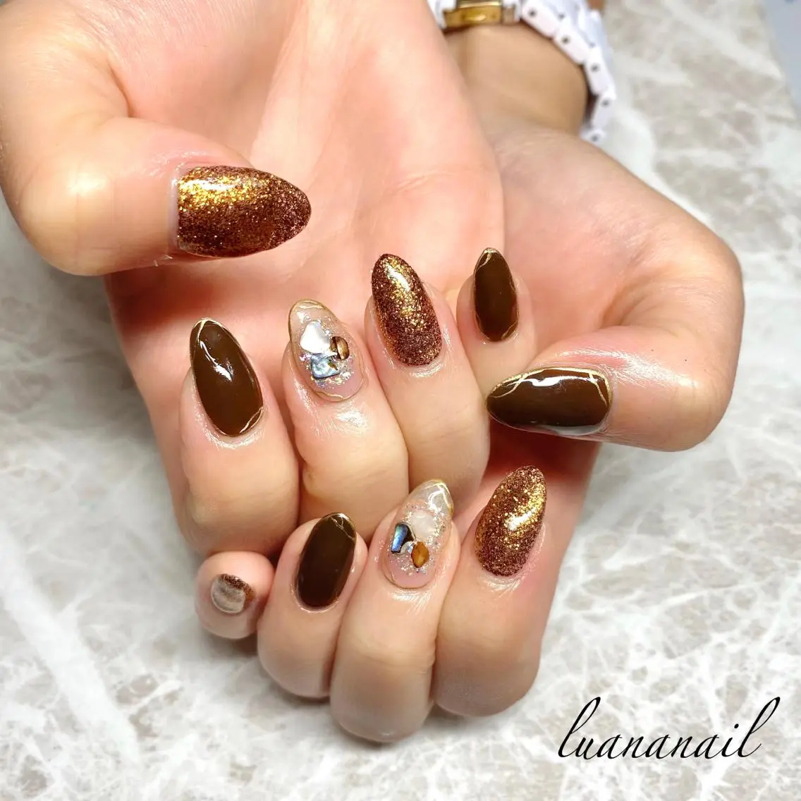 ネイル ブラウン luana nailのネイルデザイン