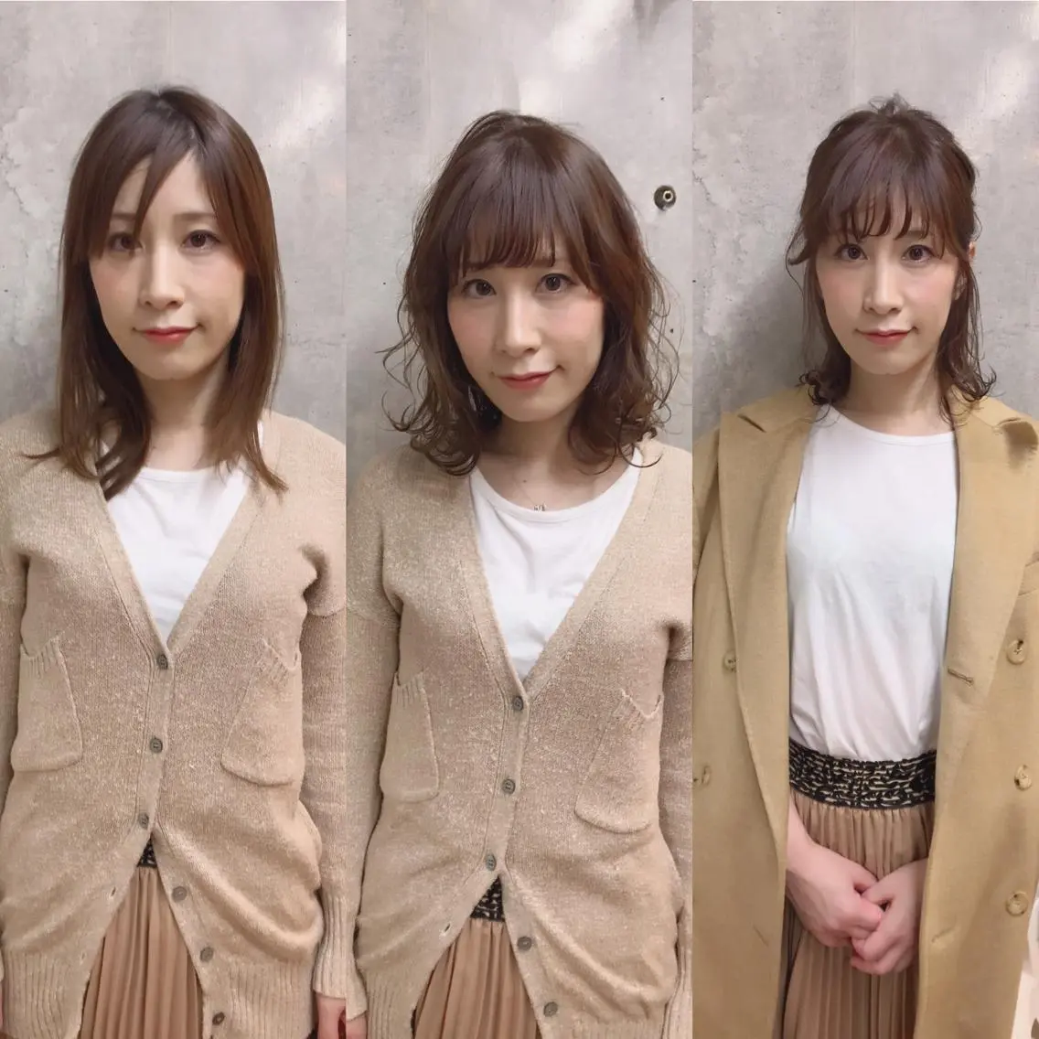 ミディアム カラー パーマ 及川 光のヘアスタイル