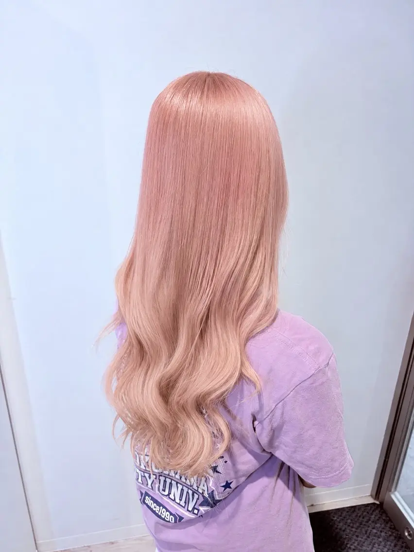 カラー ブリーチ ピンクカラー ホワイトピンク ヘアカラー 透明感カラー️🫧 🐣ありさのヘアスタイル
