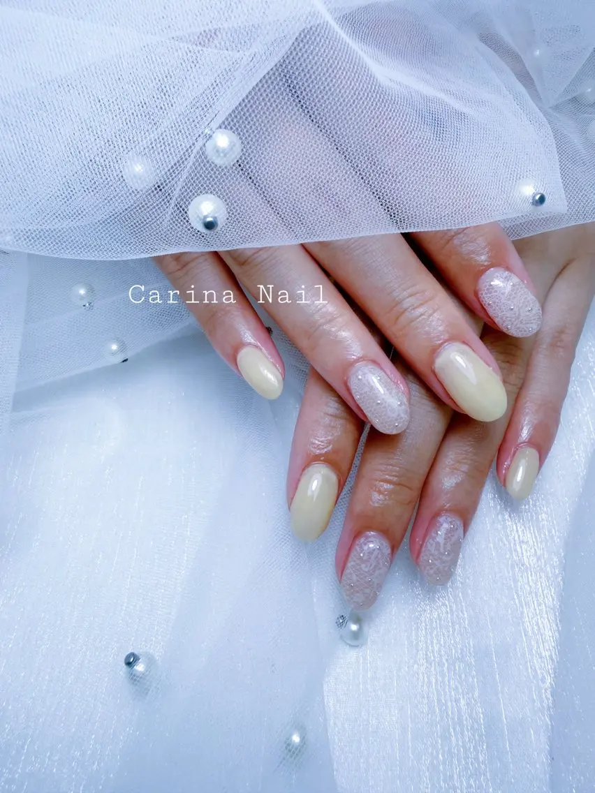 ネイル レース ワンカラーネイル シンプルネイル Carina Nailのネイルデザイン