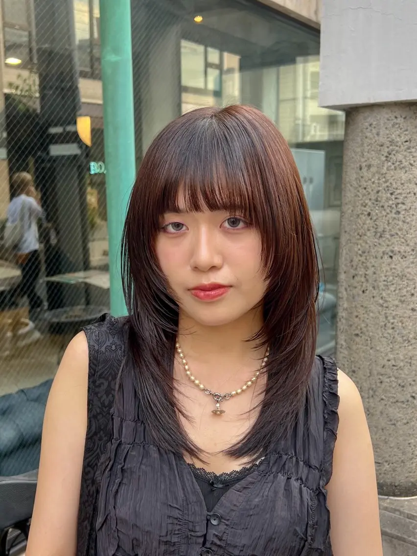 セミロング カラー ヘアアレンジ アッシュ アッシュブラウン ブラウンカラー 透明感カラー グレージュ カット ヘアカラー トリートメント レイヤー/艶髪矯正 🪐takushiのヘアスタイル