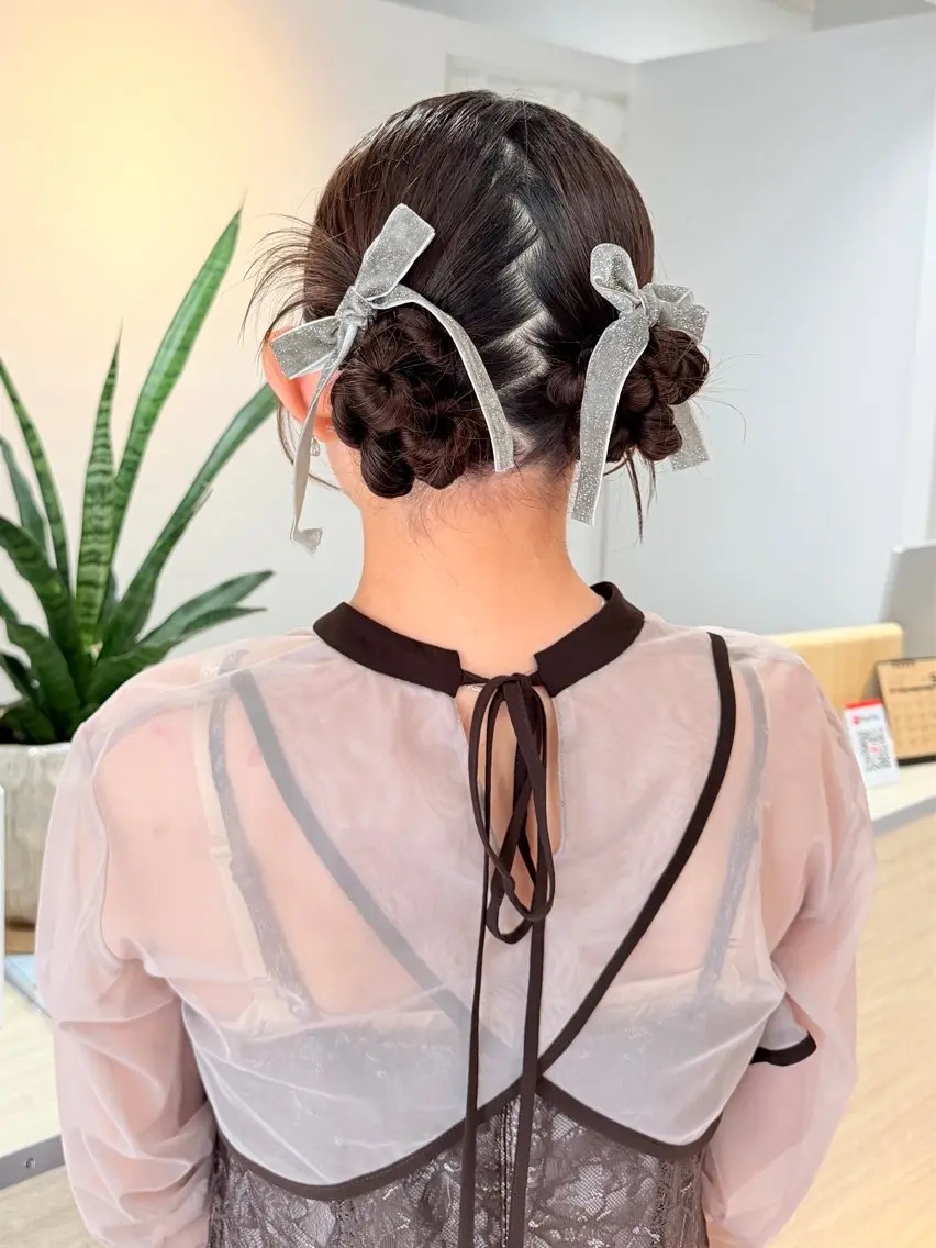ミディアム ヘアアレンジ Hirona/ ヘアセット🐤まつパのヘアスタイル