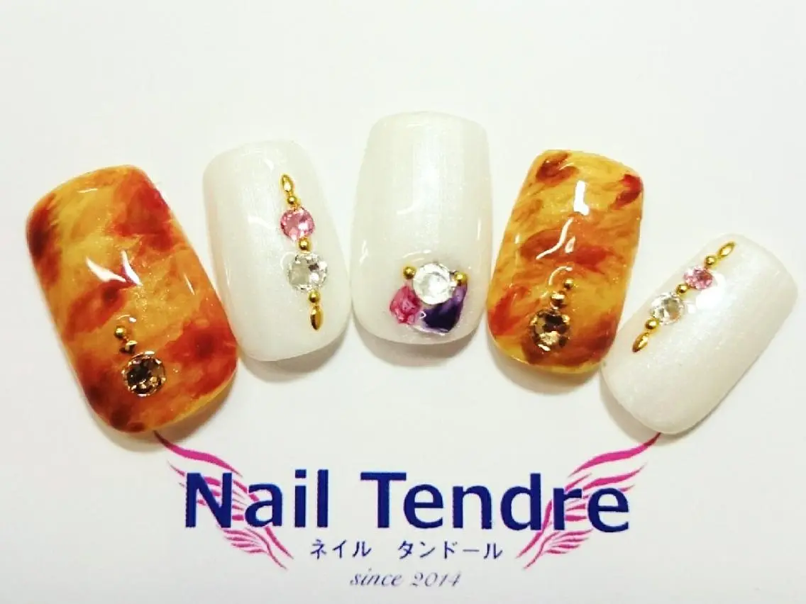 ネイル アートネイル ジェルネイル ソフトジェル ストーンネイル ハンドネイル Nail  Tendreのネイルデザイン