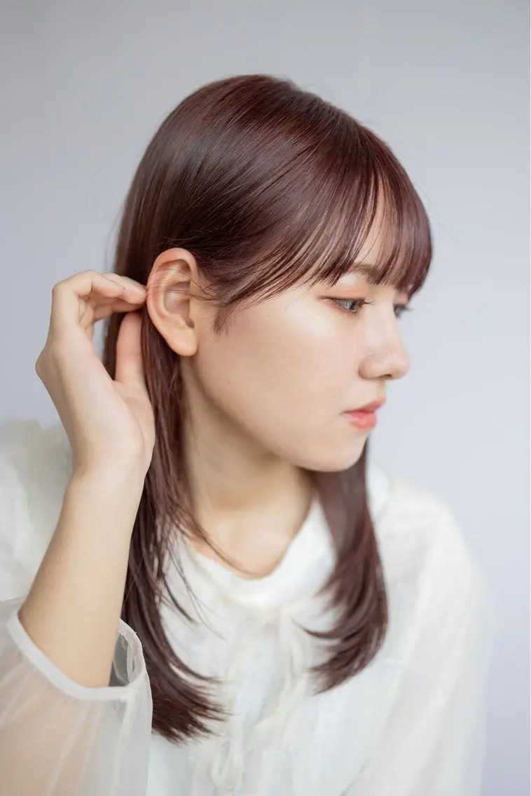 ミディアム カラー 切りっぱなしボブ ボブ 小顔カット 🫧レイヤー/透明感 カラー/Ryukaのヘアスタイル
