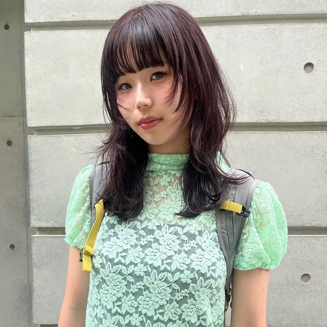 セミロング カラー レイヤーカット カット ヘアカラー トリートメント qpula クプラのヘアスタイル