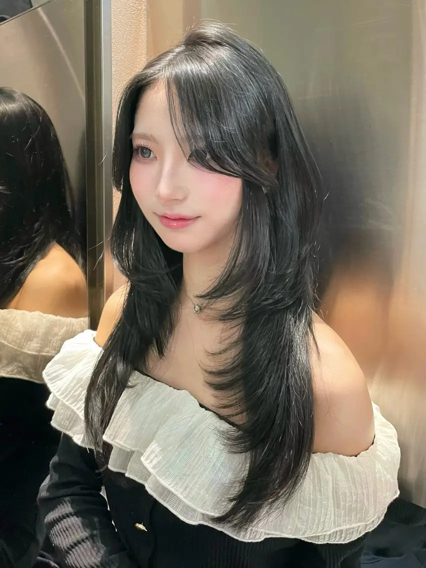 ロング カラー カット トリートメント 縮毛矯正ブリーチなし 🍒❤ゆうきのヘアスタイル