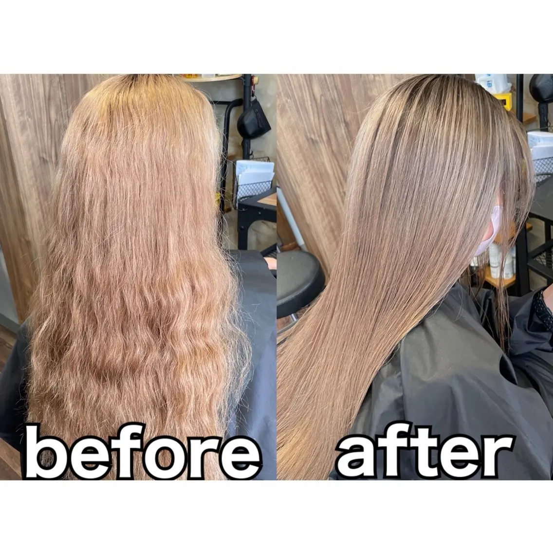 ロング カラー バレイヤージュ レイヤーカット カット ヘアカラー トリートメント Lull1人美容室 イージーパーマのヘアスタイル