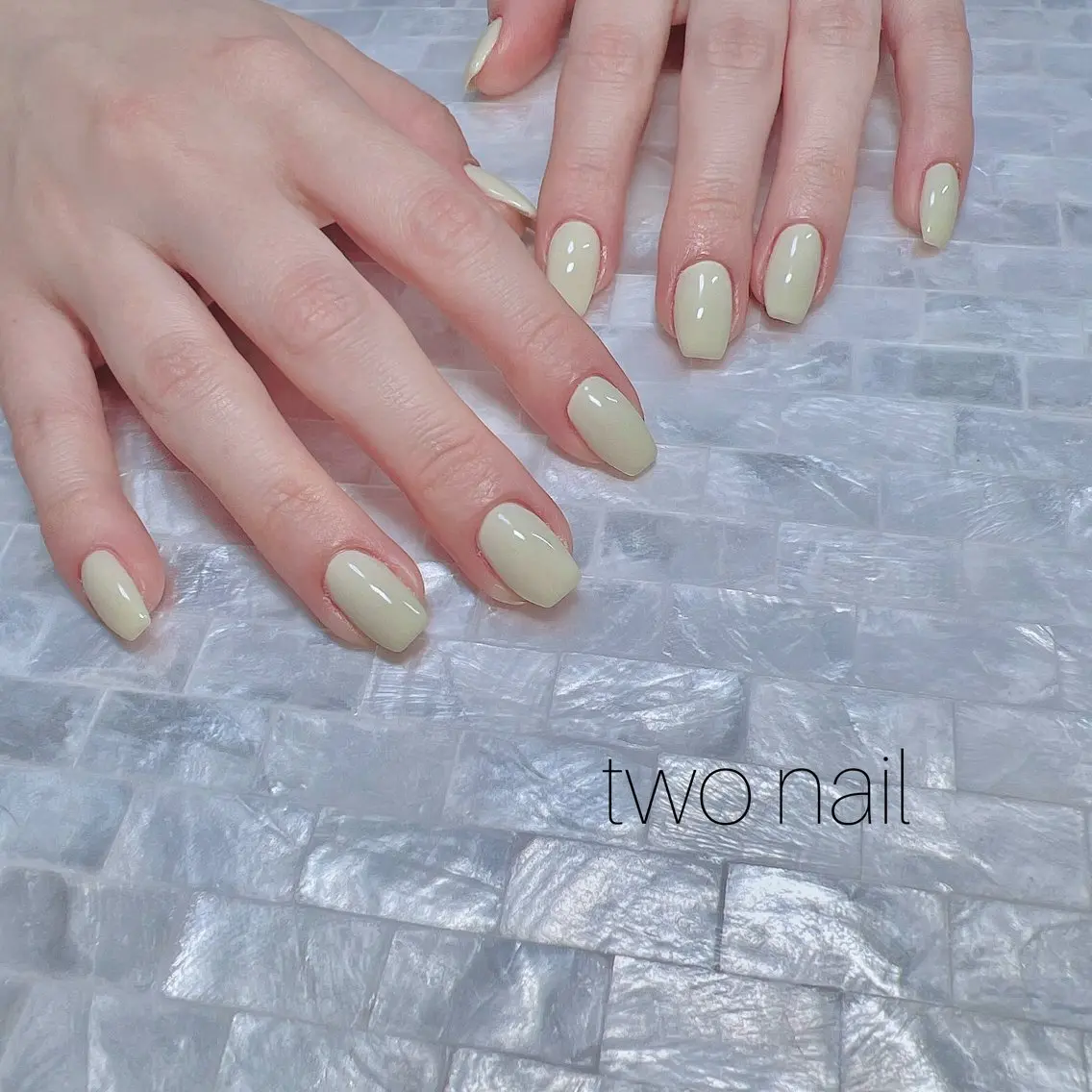 ネイル ネイルチップ ホワイト ハンドネイル two nailのネイルデザイン