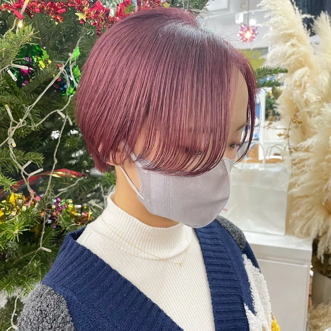 ショート カラー ブリーチ ラベンダーカラー ピンクカラー ピンクラベンダー SLOW🫧 ルナ🫧のヘアスタイル