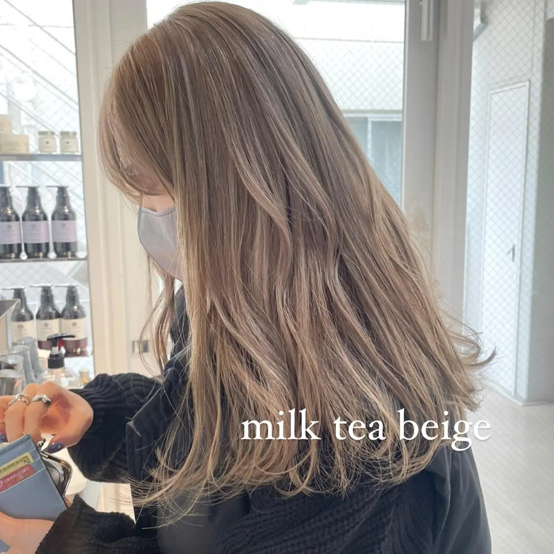 セミロング カラー ヘアアレンジ ブリーチ ヘアカラー トリートメント ヘアセット 🫧柔色/トレンド カラー/川辺晴加のヘアスタイル
