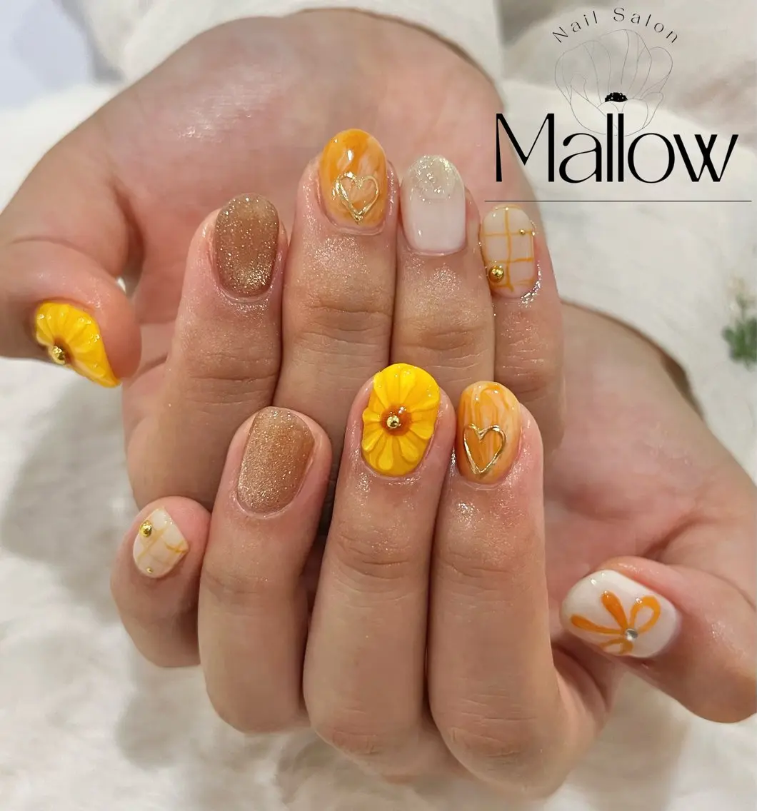 ネイル 夏ネイル ハンドネイル Mallow nailのネイルデザイン