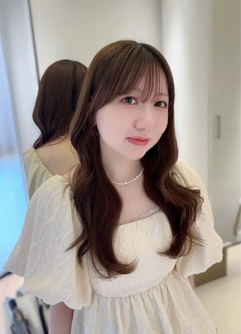 ロング カラー ヘアカラー ParveMix 岡本えりかのヘアスタイル