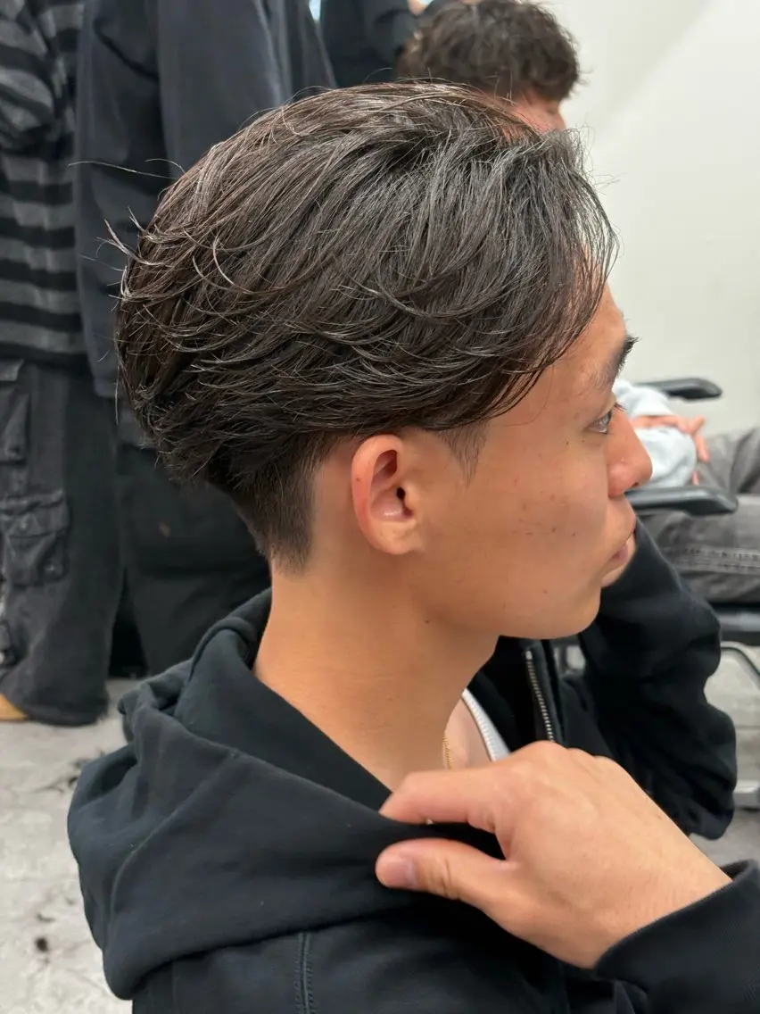 ミディアム カラー パーマ メンズ カット ヘアセット 🔥最強メンズ特化/ パーマの達人🔥風見のヘアスタイル