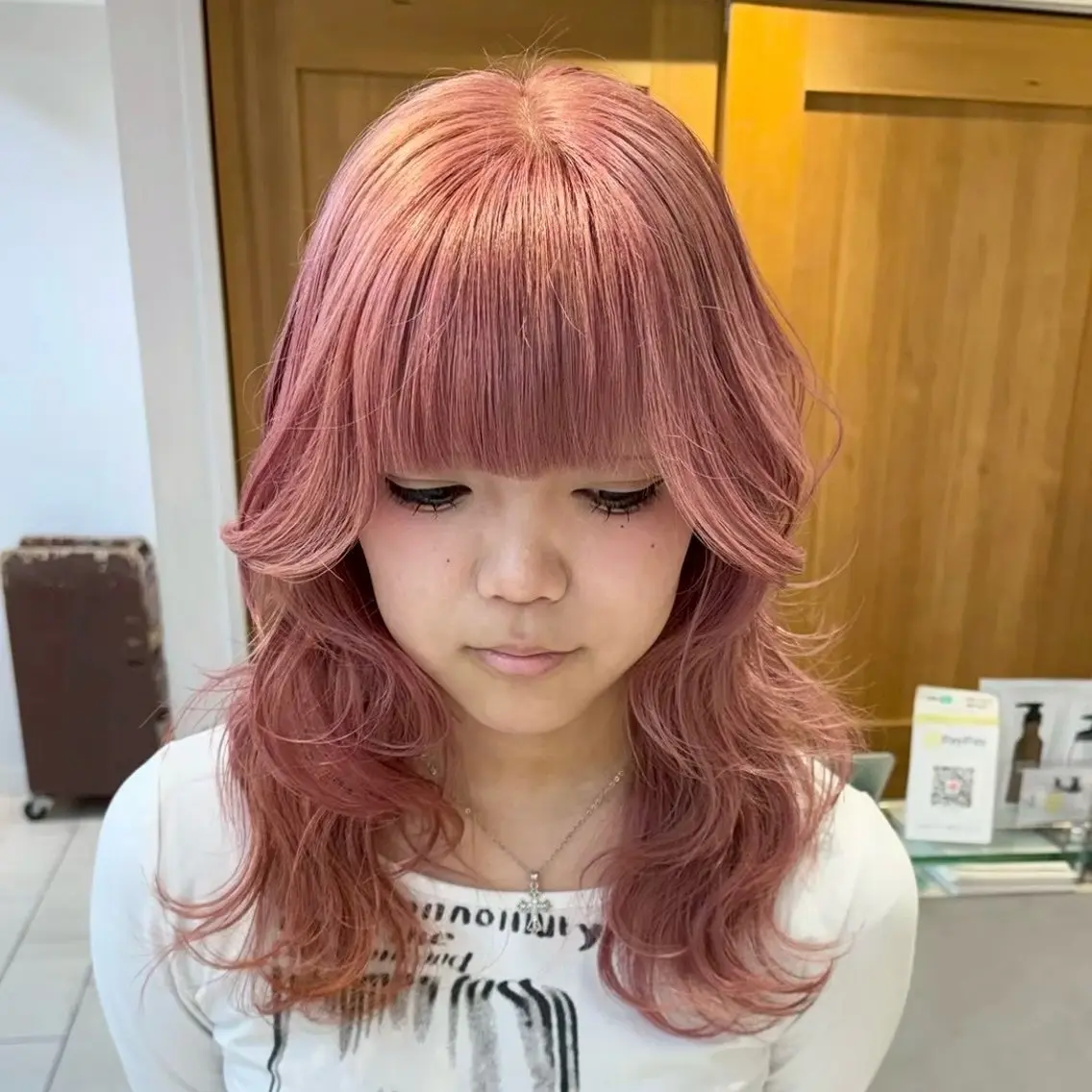 ロング カラー ブラウンカラー ピンクカラー ピンクブラウン ヘアカラー 🎀 RINKA🎀 艶カラーのヘアスタイル