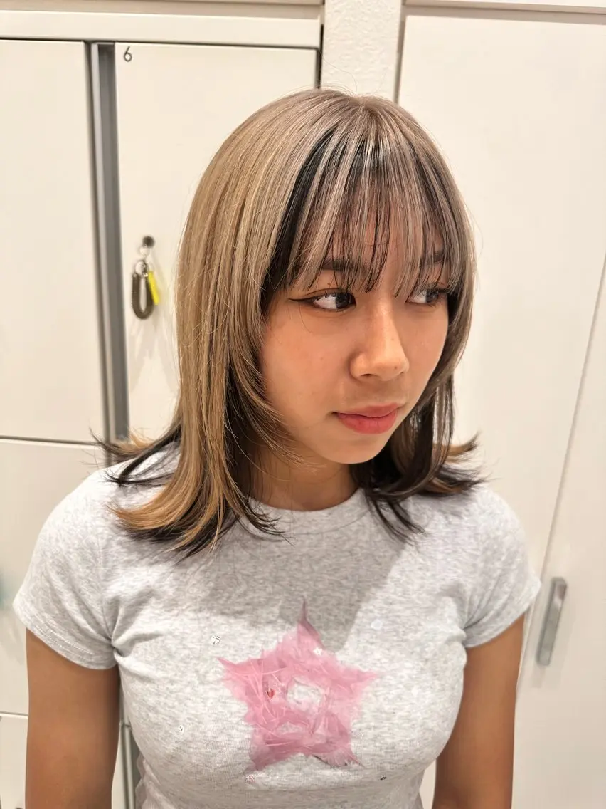 ミディアム カラー ツートーンカラー GOAT_茅ヶ崎 キシ サクラのヘアスタイル