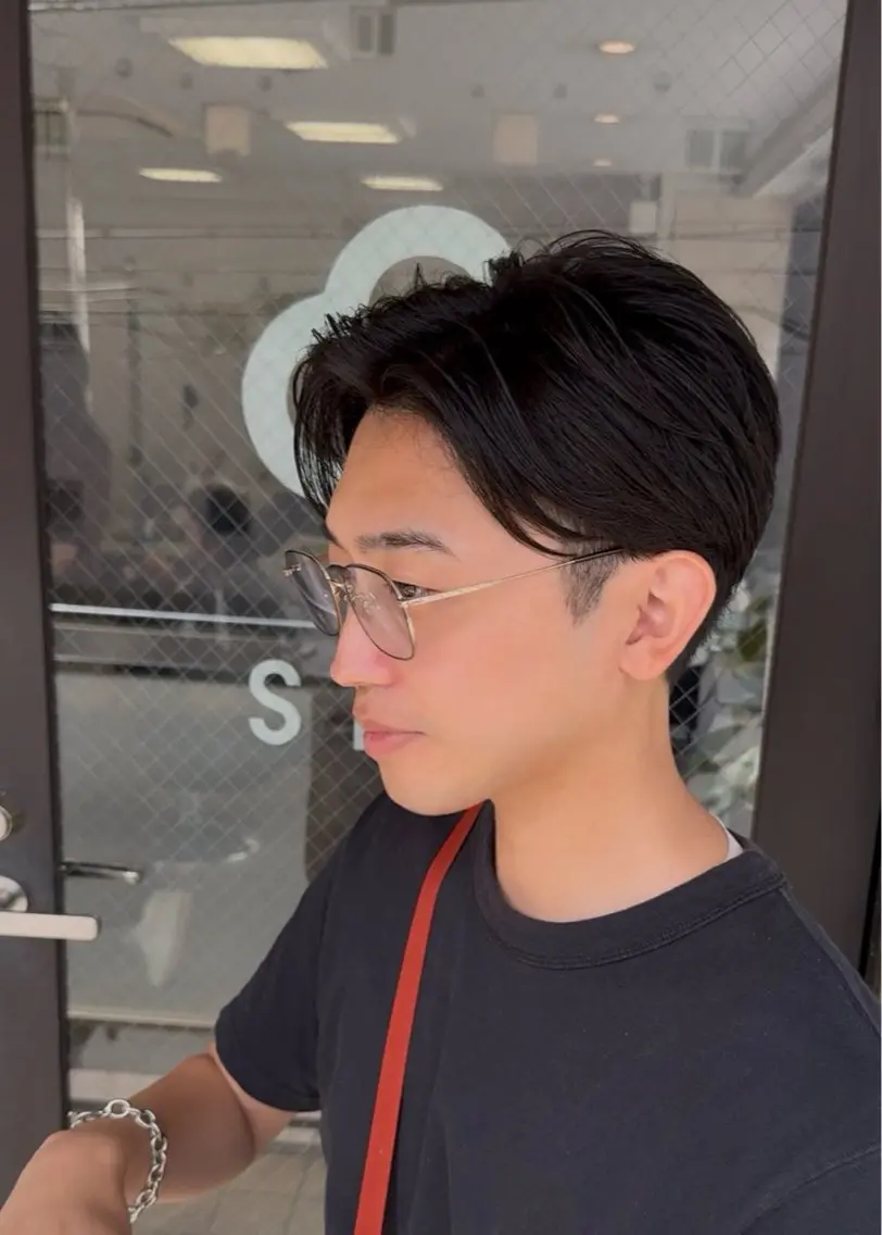 ショート メンズ センターパート ツーブロック メンズ指名多数!! 田島史也のヘアスタイル