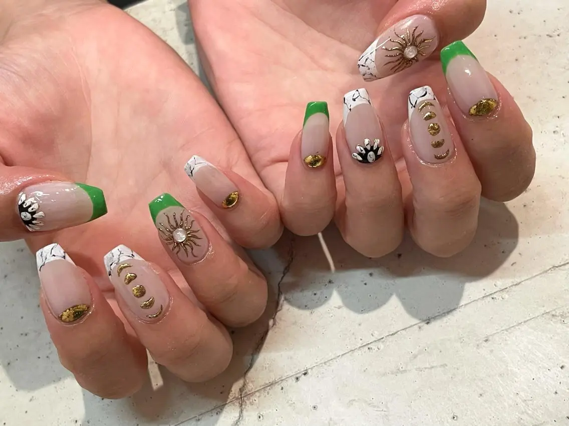 ネイル ハンドネイル 韓国/ワンホン/長さ 出しつけ放題🎀のネイルデザイン