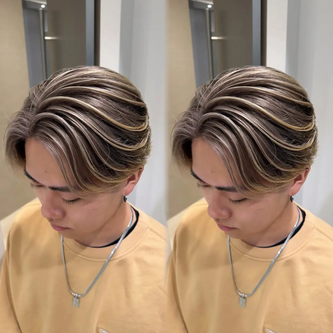 カラー メンズ メンズバレイヤージュ バレイヤージュ カット ヘアカラー 🔥メンズヘア🔥 かいきのヘアスタイル