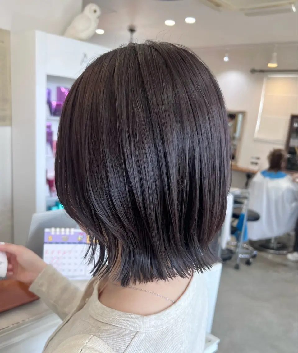 ミディアム ボブレイヤー ボブ レイヤーカット カット ヘアカラー トリートメント 🤎ボブ/ショート/ Rinka🤎のヘアスタイル