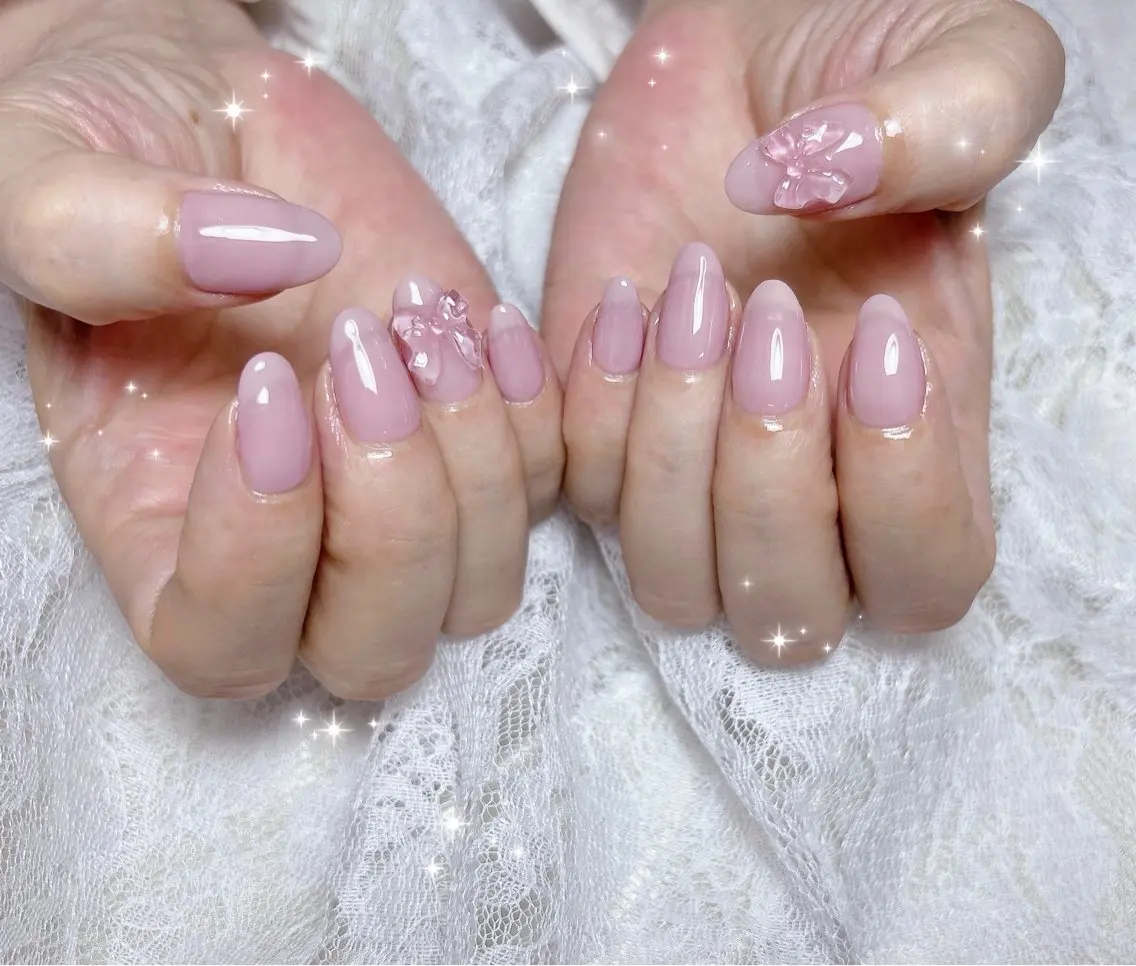 ネイル ピンク ハンドネイル FLARE NAIL フレアネイルのネイルデザイン