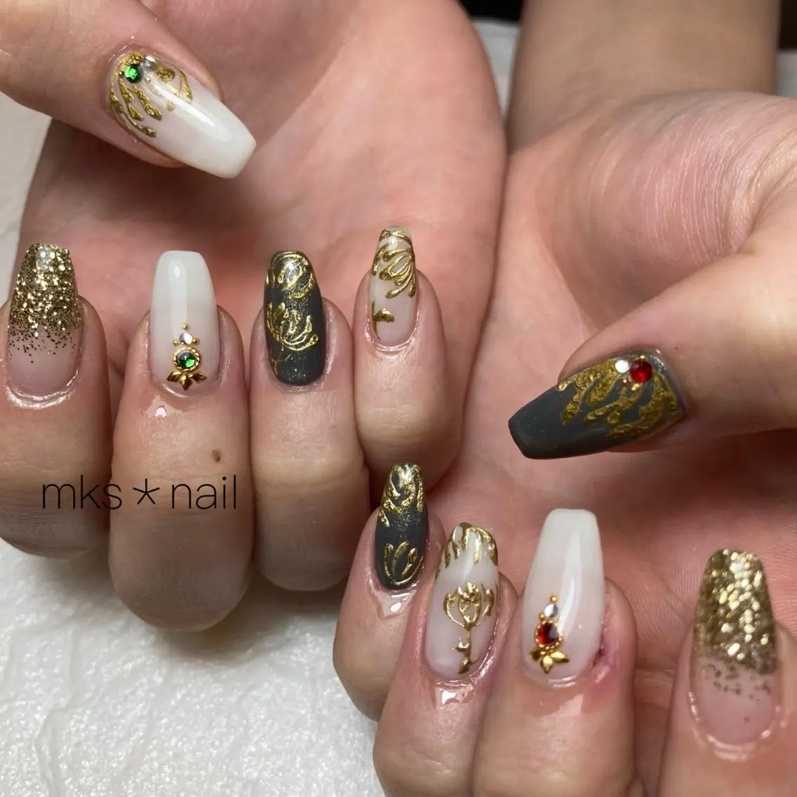 ネイル ハンドネイル mks＊nail //  枚方長尾のネイルデザイン