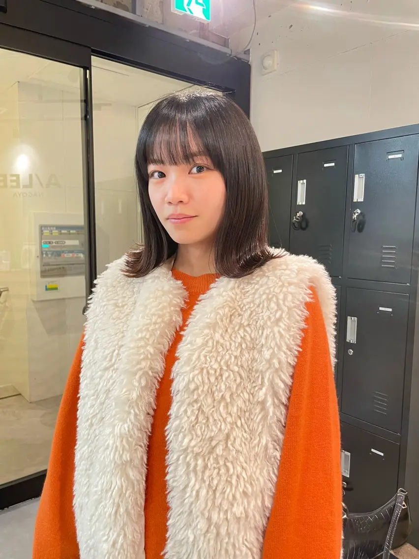 ミディアム 切りっぱなしボブ ボブ カット 久保田 千尋のヘアスタイル