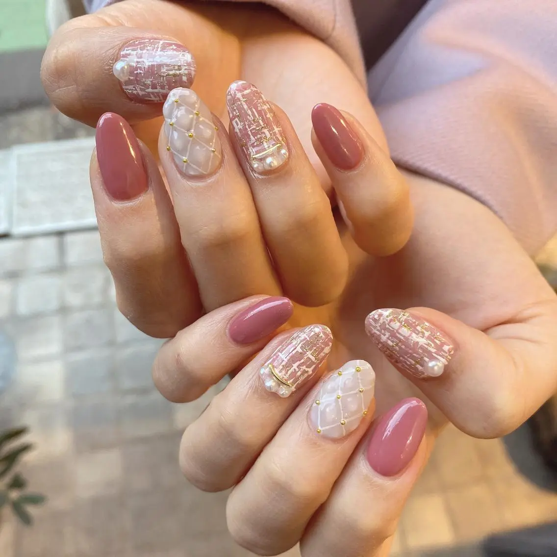 ネイル ツイードネイル ハンドネイル nail salon REMのネイルデザイン