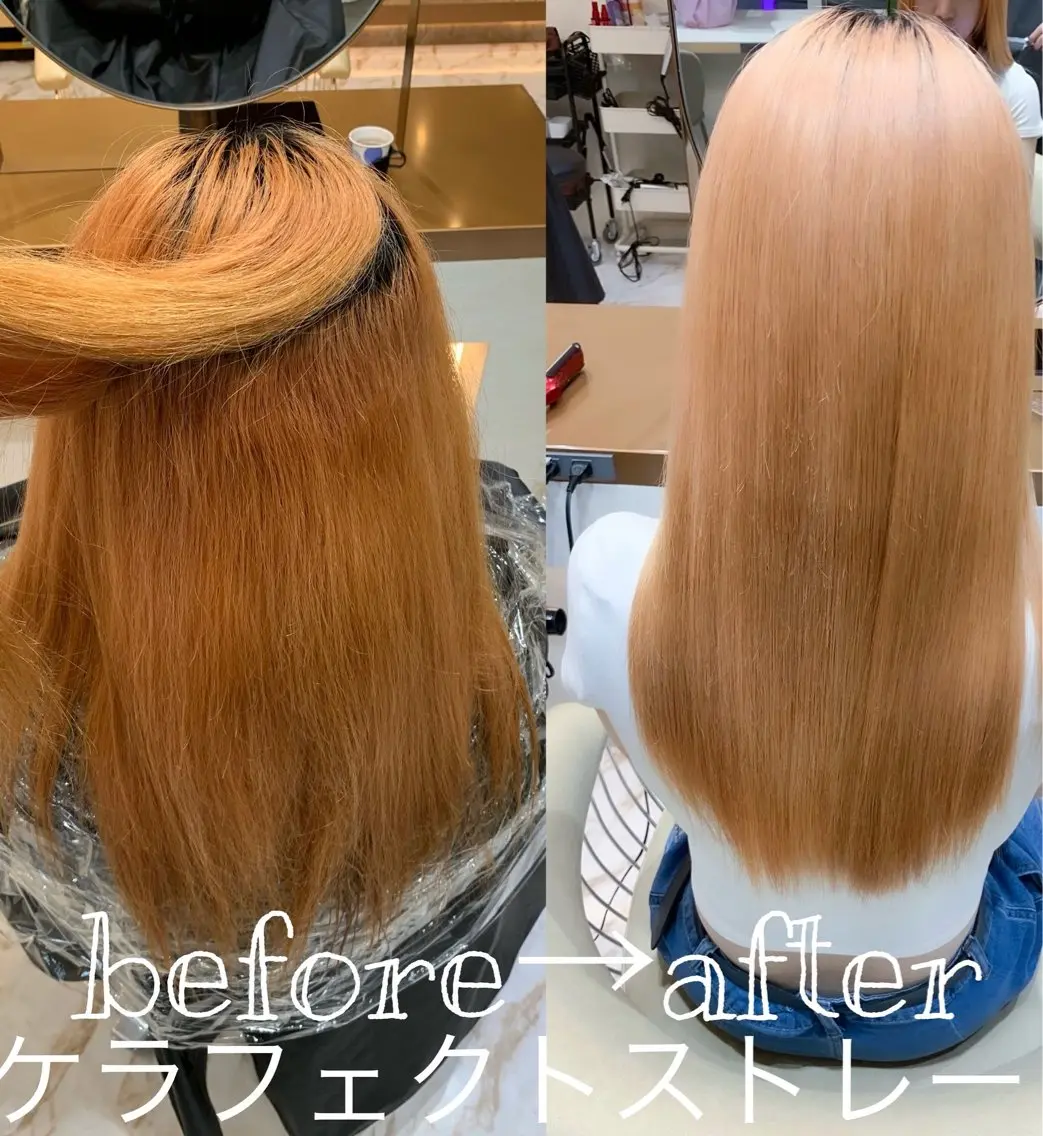 セミロング カラー パーマ ✨美髪矯正×髪質改善 🍎カイト🍎渋谷のヘアスタイル