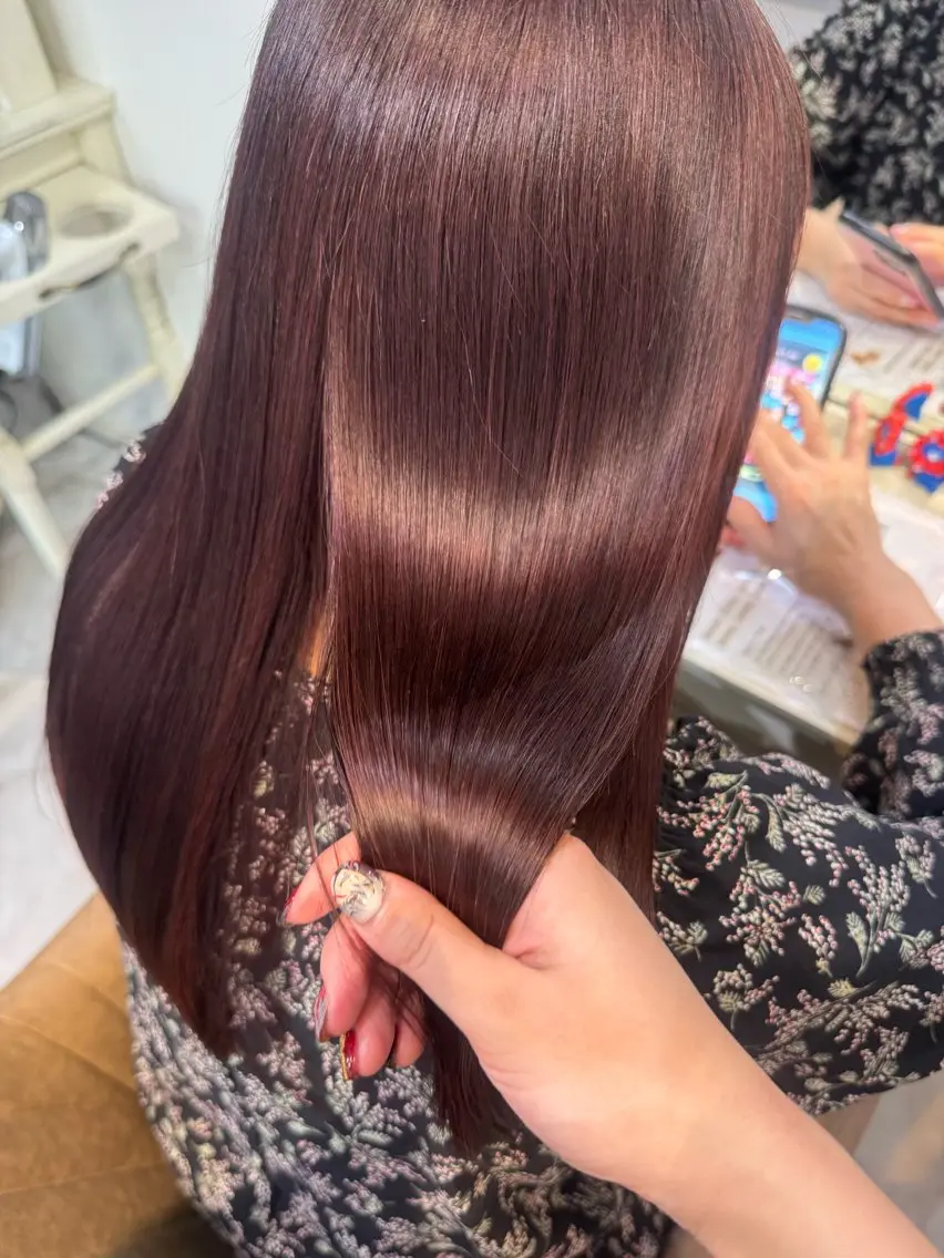 ロング カラー ブラウンカラー 髪質改善 縮毛矯正 酸性ストレート カット ヘアカラー 縮毛矯正 トリートメント 1日空き◎髪質改善 misatoのヘアスタイル