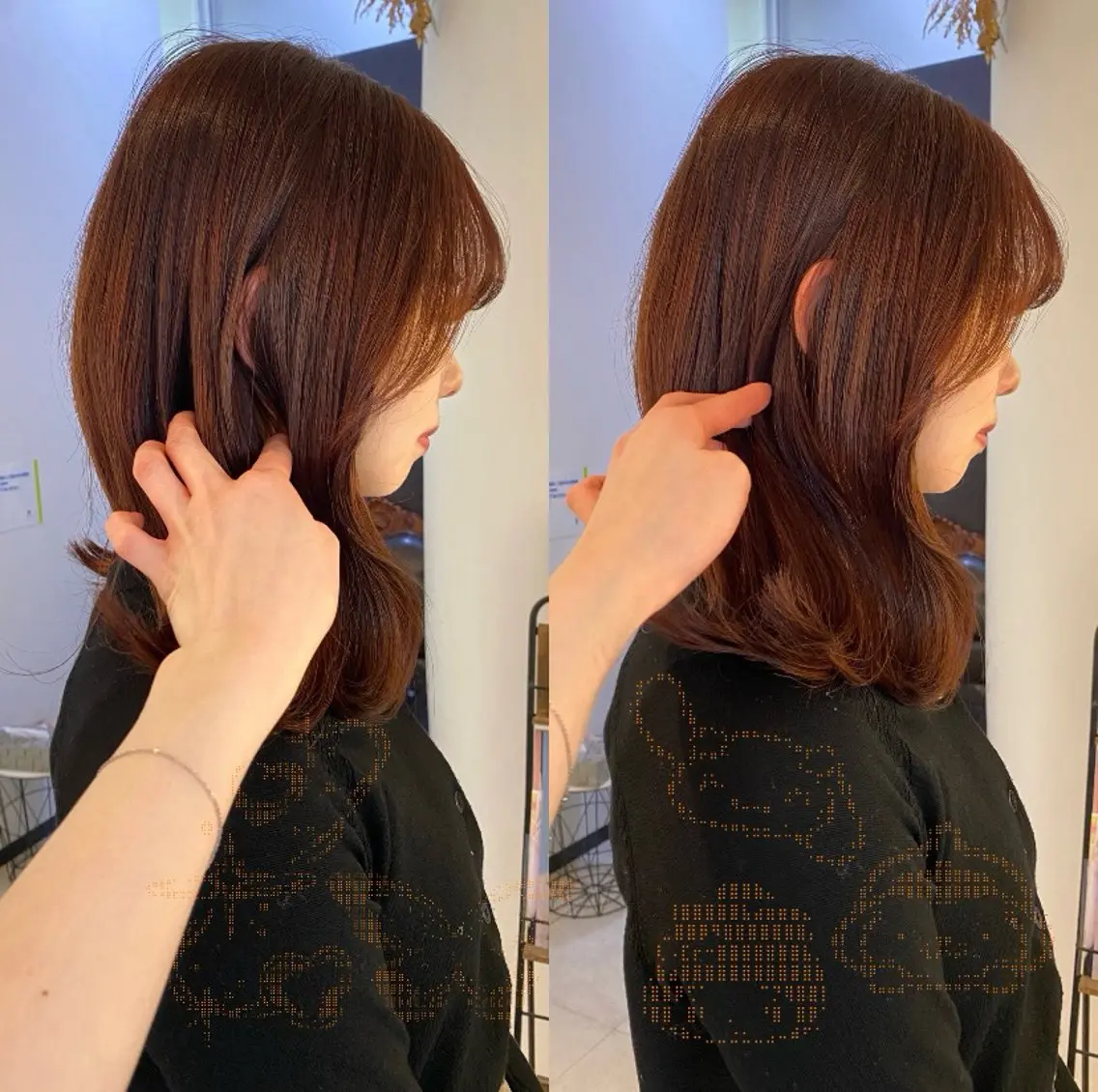 ミディアム カラー オレンジ カット ヘアカラー トリートメント mai / linoah˚✧のヘアスタイル