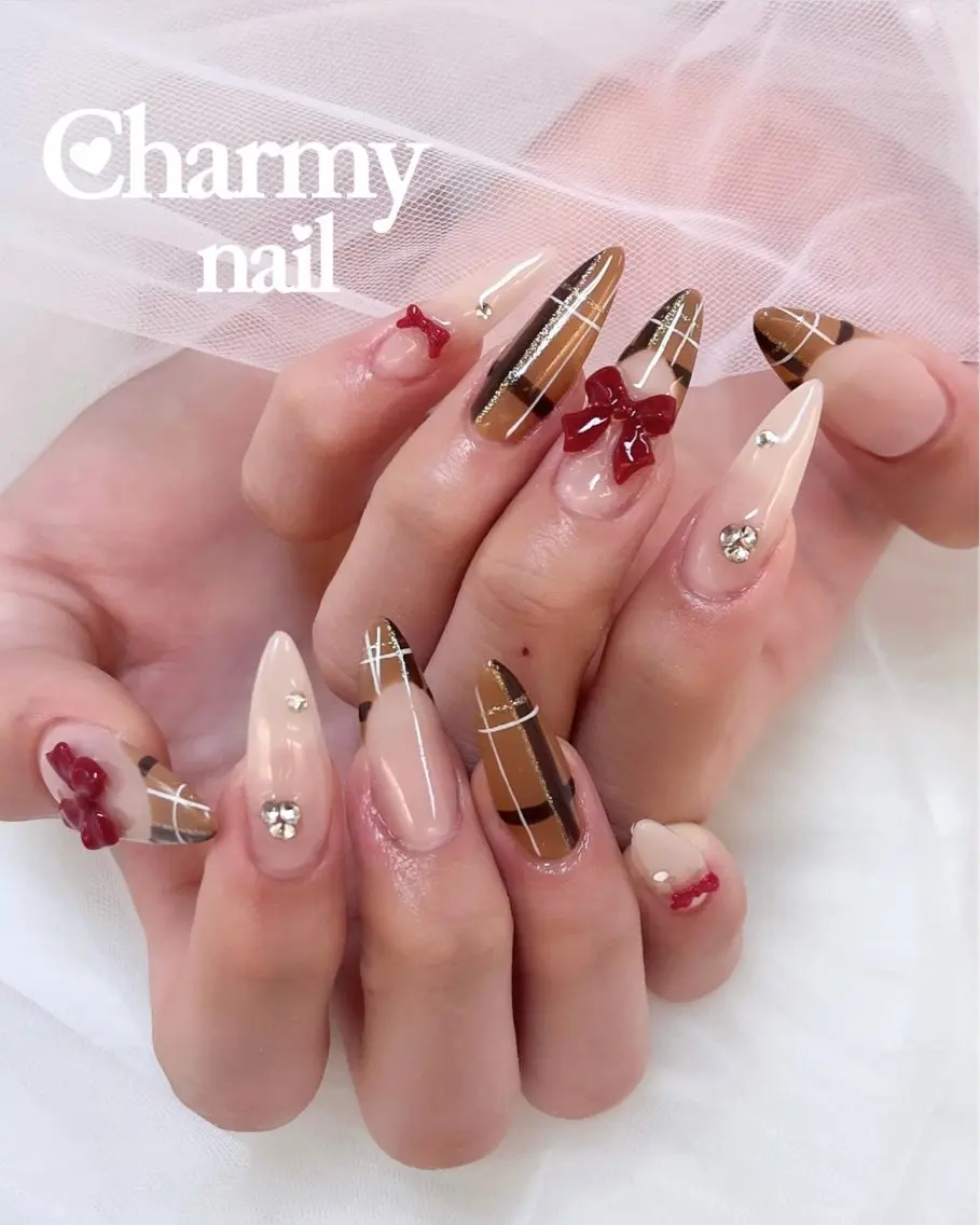 ネイル ブラウン ハンドネイル ハンドケア Charmynail ♡のネイルデザイン
