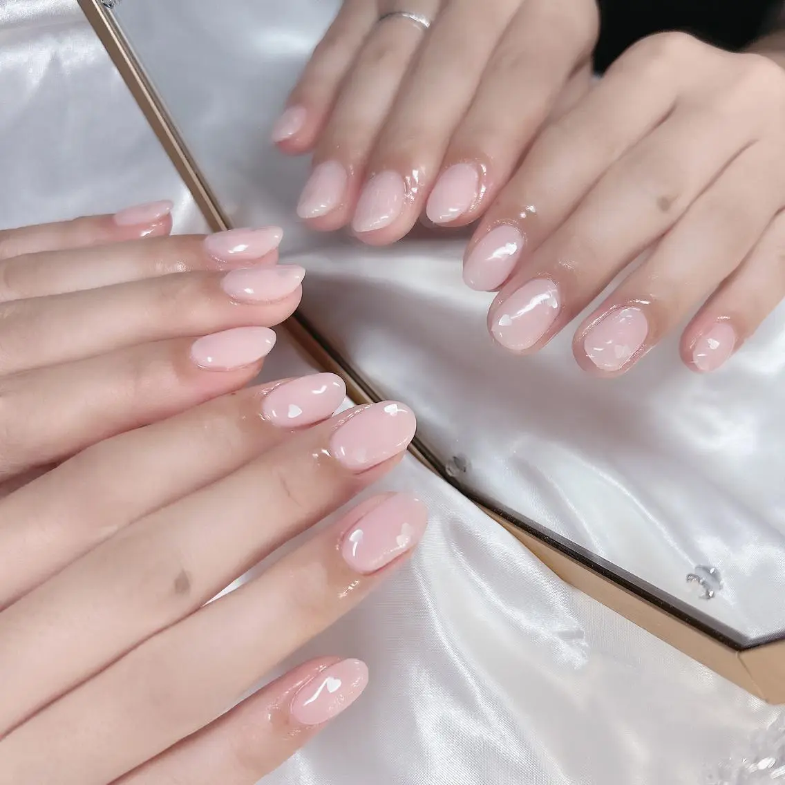 ショート ネイル 韓国風ヘア チークネイル フラッシュネイル フットネイル フレンチネイル merci nailのネイルデザイン