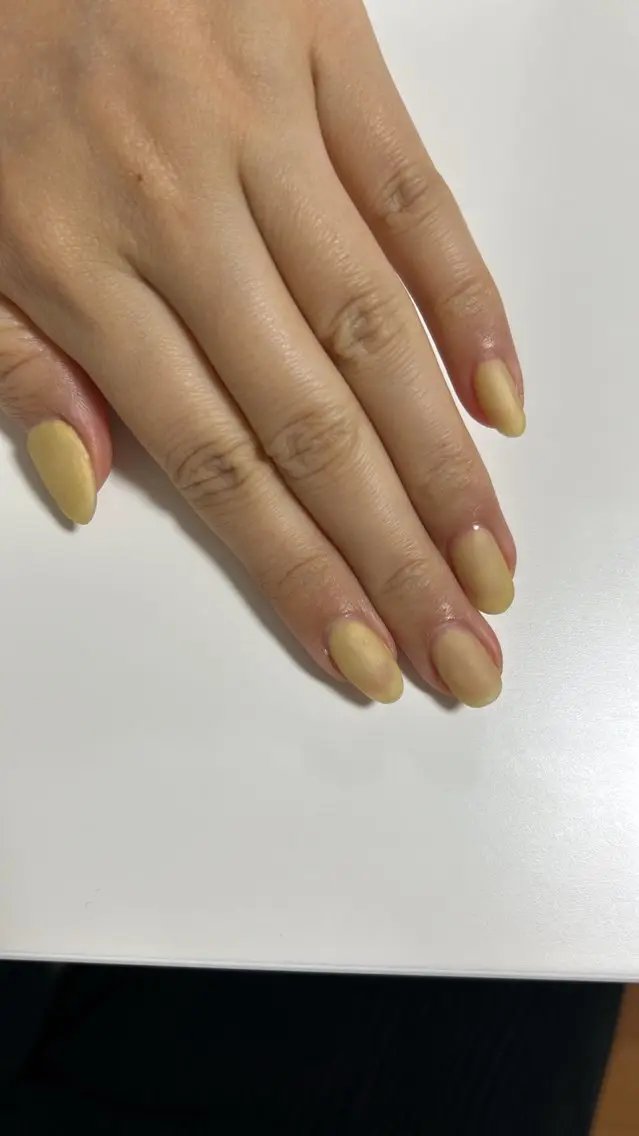 ネイル マットネイル スカルプネイル 黄色 ハンドネイル 自宅サロン♡ Mamiのネイルデザイン