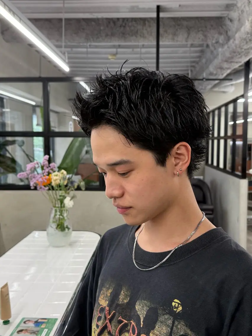 ショート メンズ カット ヘッドスパ ヘアセット 豊崎 佑輔のヘアスタイル