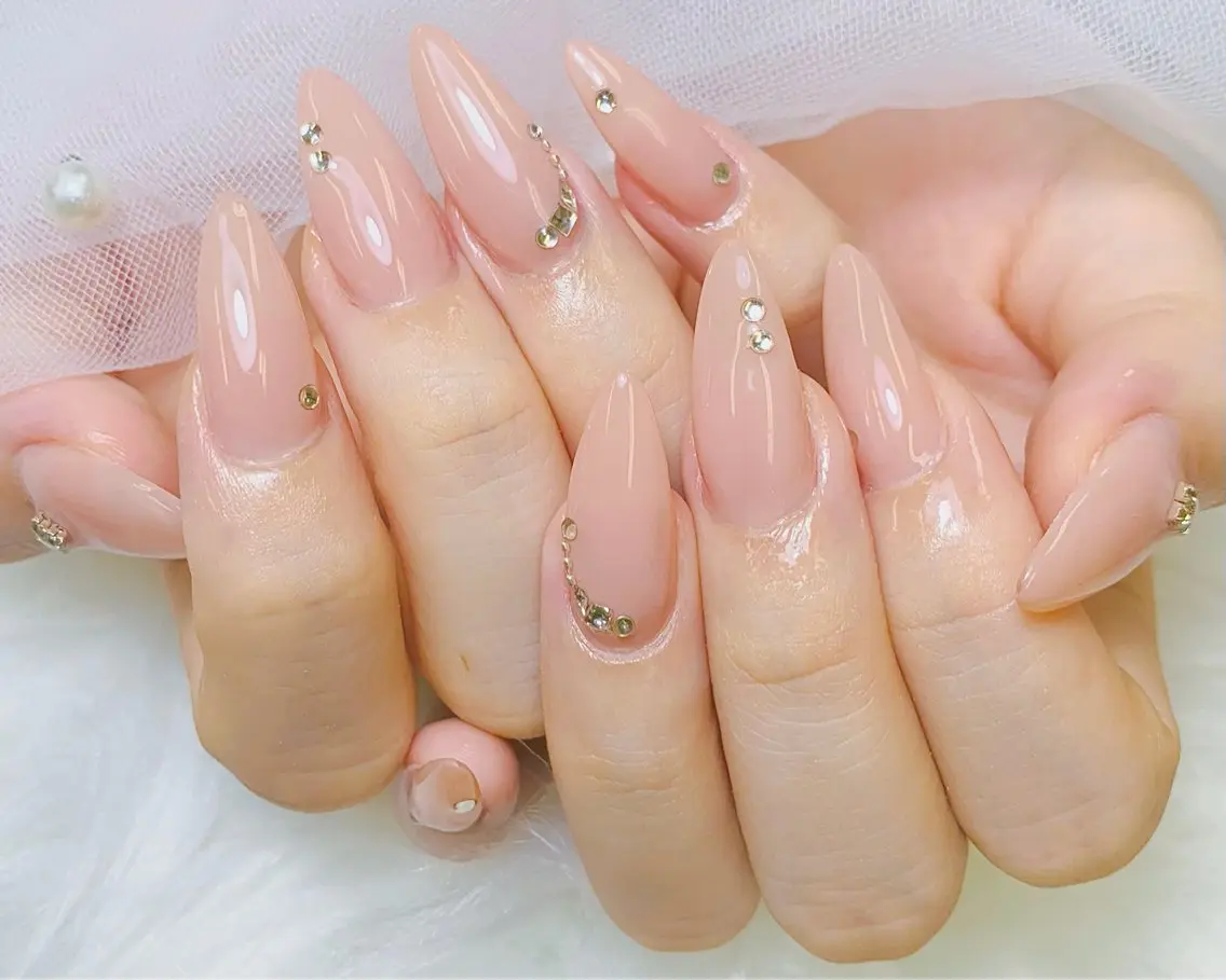 ネイル チークネイル 長さ出し フットネイル 韓国ネイル マグネットネイル ハンドネイル ハンドケア AN NAIL _HOAのネイルデザイン