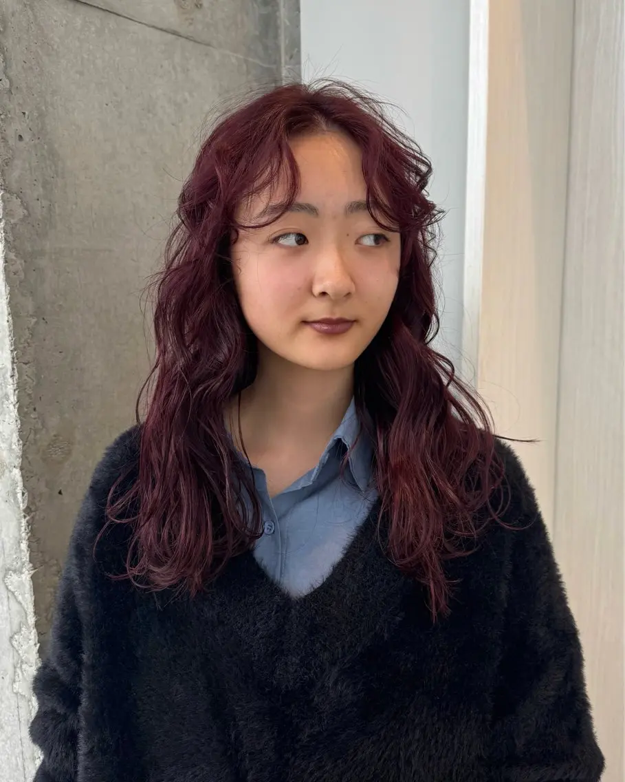 ロング カラー ブリーチ ピンクカラー パープルカラー カットモデル募集 suzUkaのヘアスタイル