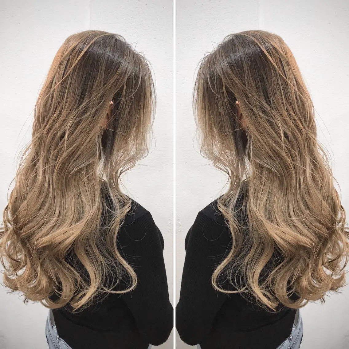 ロング カラー パーマ ヘアアレンジ バレイヤージュ ベージュカラー ヌーディベージュ レイヤーカット カット ヘアカラー トリートメント share  by  wealstarのヘアスタイル